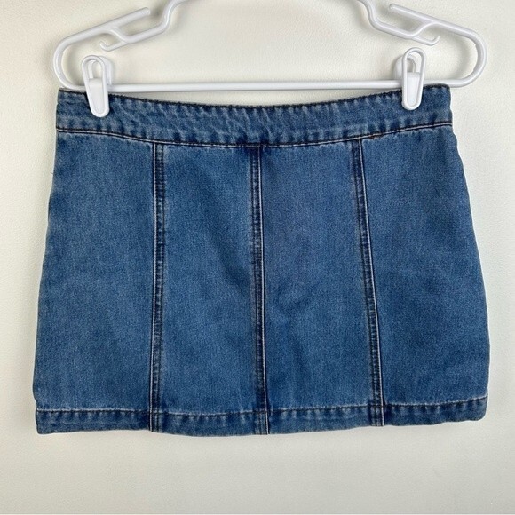 Altar’d State Denim Jean Mini Skirt With Zipper Size S Y2k - Picture 4 of 5